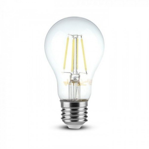 LED lámpa , égő , izzószálas hatás , filament , körte , E27 foglalat , 8 Watt , meleg fehér