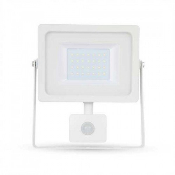 LED reflektor , 50 Watt , Ultra Slim , SMD , mozgásérzékelős , természetes fehér , fehér ház