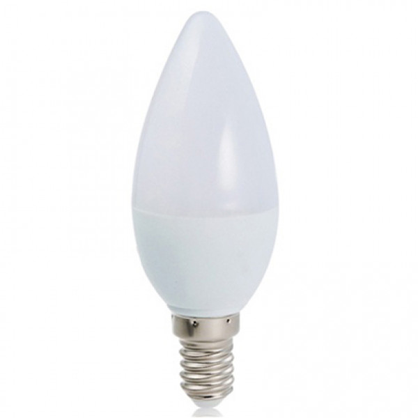 LED lámpa , égő , gyertya , E14 foglalat , 4.5 Watt , SAMSUNG Chip , 200° , meleg fehér , 5 év garancia