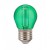 LED lámpa , égő , izzószálas hatás , filament , kisgömb , E27 foglalat , G45 , 2 Watt , zöld