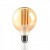 LED lámpa , égő , izzószálas hatás , filament , gömb , E27 foglalat , G95 , 7 Watt , meleg fehér , borostyán sárga