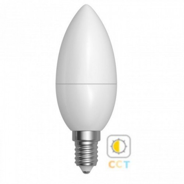 CCT LED lámpa , égő , gyertya , E14 , 4 Watt , dimmelhető , állítható fehér színárnyalat , LEDISSIMO