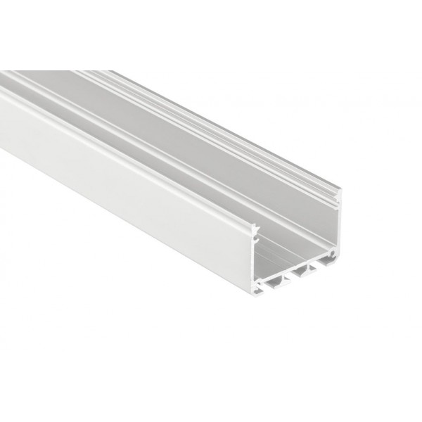 Alumínium profil LED szalaghoz , 2 méter/db , ezüst eloxált , széles , ILEDO , VÍZTISZTA fedővel