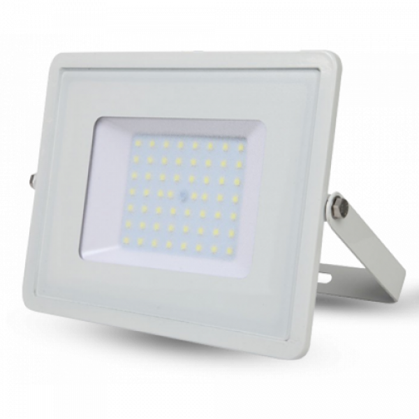 LED reflektor , 100 Watt , Ultra Slim , természetes fehér , fehér ház , 8500 lumen