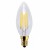 LED lámpa , égő , izzószálas hatás , filament , gyertya , E14 foglalat , 6 Watt , 300° , meleg fehér