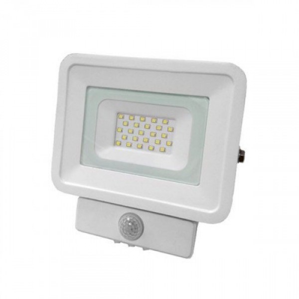 LED reflektor , 10 Watt , Ultra Slim , SMD , mozgásérzékelős , természetes fehér , fehér ház, Optonica