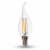 LED lámpa , égő , izzószálas hatás , filament , láng , gyertya , E14 foglalat , 4 Watt , 300° , meleg fehér