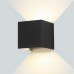 LED lámpatest , oldalfali , szögletes , 2 irányú , 6W , meleg fehér , állítható sugárzási szög , fekete , kültéri , IP44