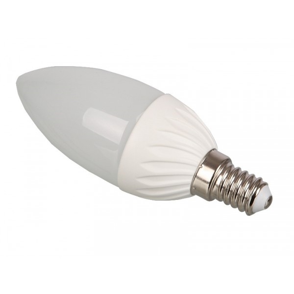 LED lámpa , égő , gyertya , E14 foglalat , 4 Watt , 240° , hideg fehér , Optonica