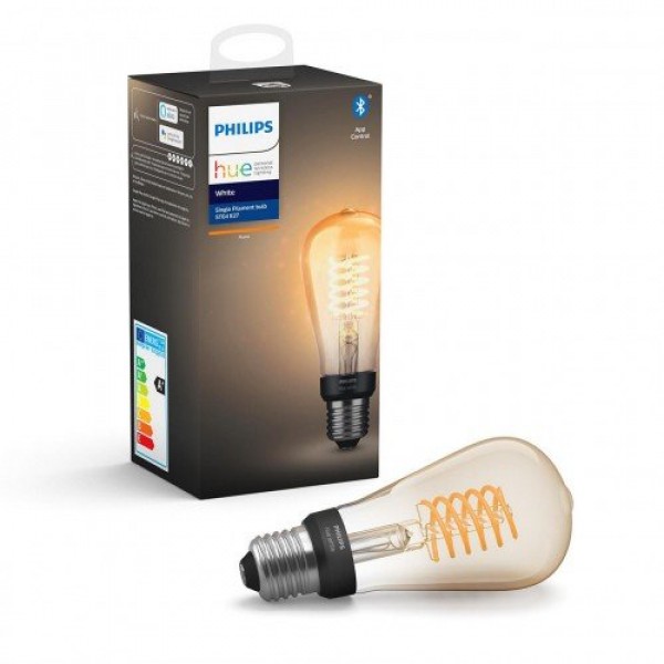 LED lámpa , égő , Philips Hue , izzószálas hatás , filament , E27 foglalat , Edison , ST64 , 7W , meleg fehér , dimmelhető , Bluetooth