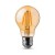 LED lámpa , égő , izzószálas hatás , filament , körte , E27 foglalat , 6 Watt , meleg fehér , borostyán sárga , Samsung Chip