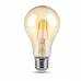 LED lámpa , égő , izzószálas hatás , filament , körte , E27 foglalat , 4 Watt , meleg fehér , borostyán sárga