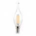 LED lámpa , égő , izzószálas hatás , filament ,  gyertya , láng , E14 foglalat , 4 Watt , meleg fehér , borostyán sárga