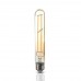 LED lámpa , égő , izzószálas hatás , filament ,  E27 foglalat , T30 , 6 Watt , meleg fehér , borostyán sárga