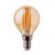 LED lámpa , égő , izzószálas hatás , filament , kisgömb , E14 foglalat , 4 Watt , meleg fehér , borostyán sárga