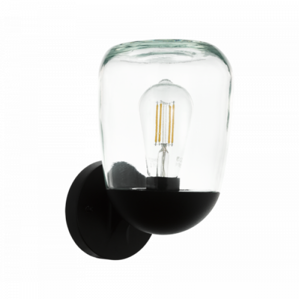 LED lámpatest , oldalfali , E27-es foglalatú , fekete , kültéri , IP44 , EGLO , DONATORI , 98701