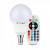LED lámpa , égő , kis gömb , E14 , 4.8W , dimmelhető , RGBW , W=meleg fehér , távirányítóval