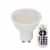 LED lámpa , égő , szpot , GU10 , 110° , 3.5W , dimmelhető , RGBW , W=természetes fehér , távirányítóval