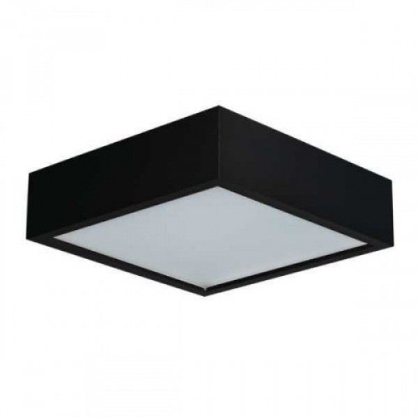LED lámpatest , mennyezeti , 2 x E27 , négyzet, matt fekete , fa , üveg , MERSA