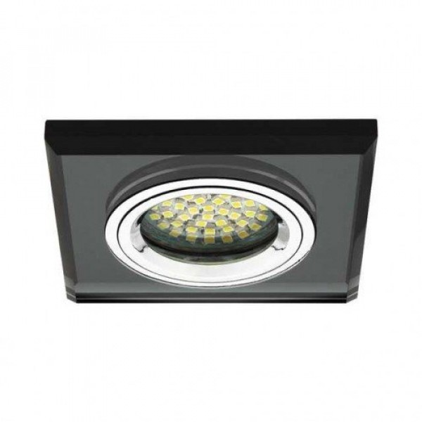Beépíthető spot lámpatest , MORTA , CT-DSL50-B, négyzet keret , fekete , üveg
