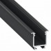 Alumínium U profil LED szalaghoz , 2 méter/db , FEKETE fedővel , süllyeszthető , fekete , LUMINES TYPE W