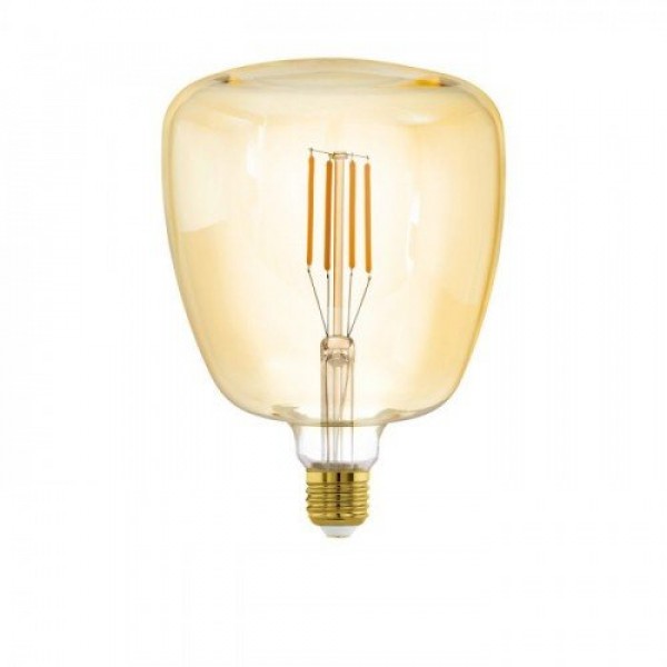 LED lámpa , égő , izzószálas hatás , filament , T140 , E27 , 4W , dimmelhető , meleg fehér , borostyán , EGLO , 12595