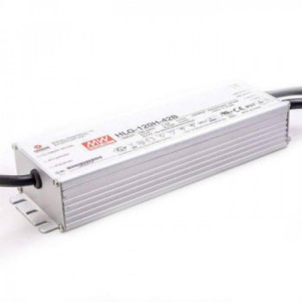 LED tápegység , Mean Well , HLG-120H-24B , 24V , 120 Watt , 1-10 V szabályozható , IP67 , dimmelhető