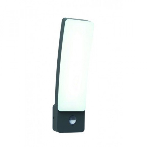 LED lámpatest , oldalfali , 18W , természetes fehér , mozgásérzékelős , szürke , IP54 , LUTEC , KIRA