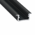 Alumínium U profil LED szalaghoz , 2 méter/db , VÍZTISZTA fedővel , süllyeszthető , fekete , DEEP , LUMINES TYPE B