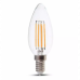 LED lámpa , égő , izzószálas hatás , filament , gyertya , E14 foglalat , 4 Watt , 300° , meleg fehér , 2 darab
