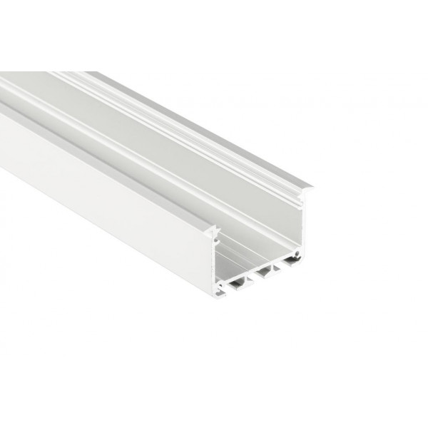 Alumínium profil LED szalaghoz , 2 méter/db ,  süllyeszthető , ezüst eloxált , széles , INSO , FROZEN fedővel