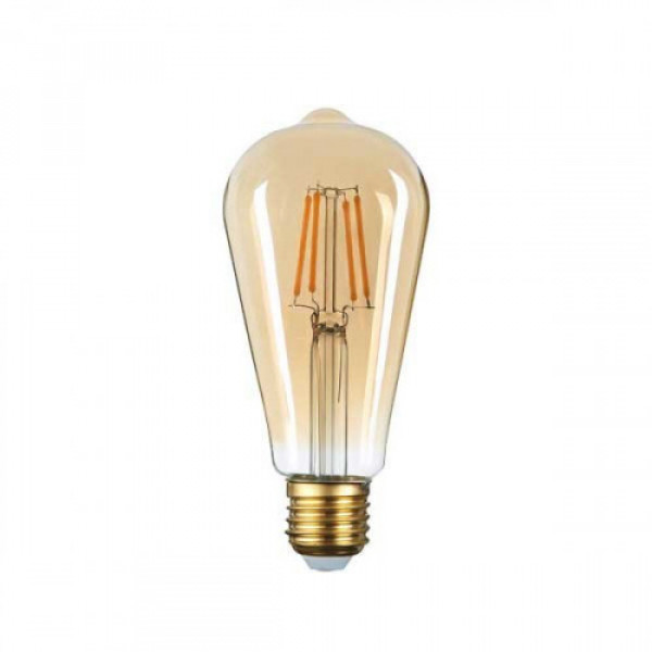LED lámpa , égő , izzószálas hatás , filament , Edison , E27 , ST64 , 4W , meleg fehér
