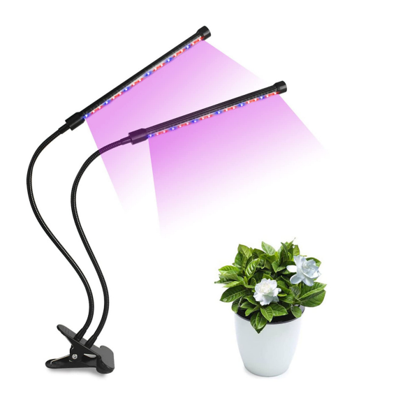 Növénynevelő LED lámpa , 2 karos , 8 Watt , USB , csiptethető , dimmelhető , időzíthető , IP44 , LEDISSIMO GROW