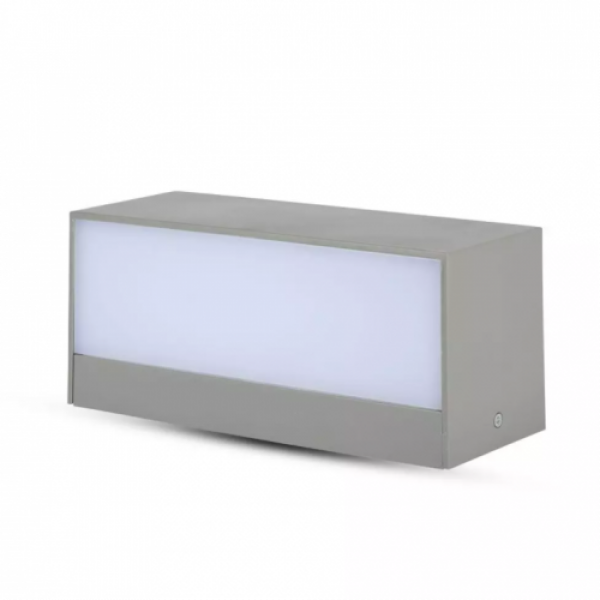 LED lámpatest , oldalfali , 2 irányú , 2 x 6W , meleg fehér , szürke , kültéri , IP65