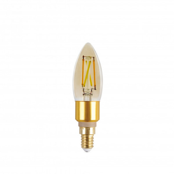 LED lámpa , égő , gyertya , izzószálas hatás , filament , E14 , 4.2W , dimmelhető , CCT , LUTEC CONNECT