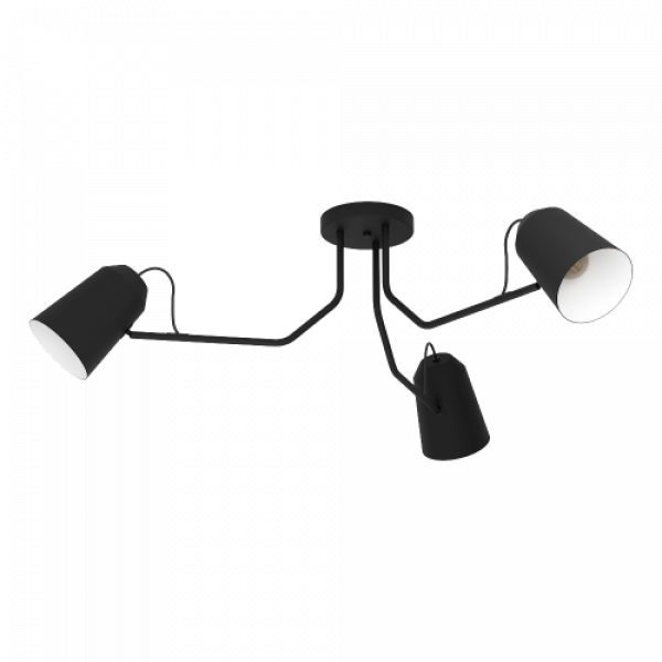 LED lámpa , mennyezeti , 3xE27 foglalat , fekete , EGLO , LORETO , 900188