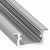 Alumínium U profil LED szalaghoz , 2 méter/db , ezüstre eloxált DEEP ELOX