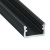 Alumínium U profil LED szalaghoz , 1 méter , CLICK , LUMINES TYPE A , fekete