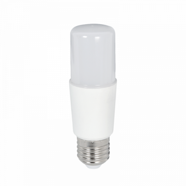 LED lámpa , égő , henger , T37 , E27 foglalat , 9 Watt , hideg fehér , Stick