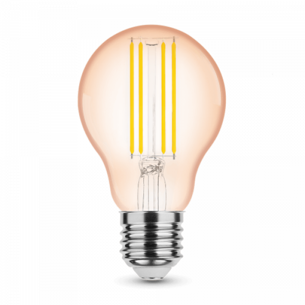 LED lámpa , égő , izzószálas hatás , filament  , E27 foglalat , A60  , Edison , 4 Watt , meleg fehér , 1800K , borostyán sárga , Modee