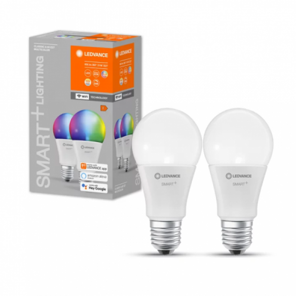 LED lámpa , égő , 2 x E27 , 2 x 9W , RGBW , CCT , dimmelhető , LEDVANCE Smart+ WIFI