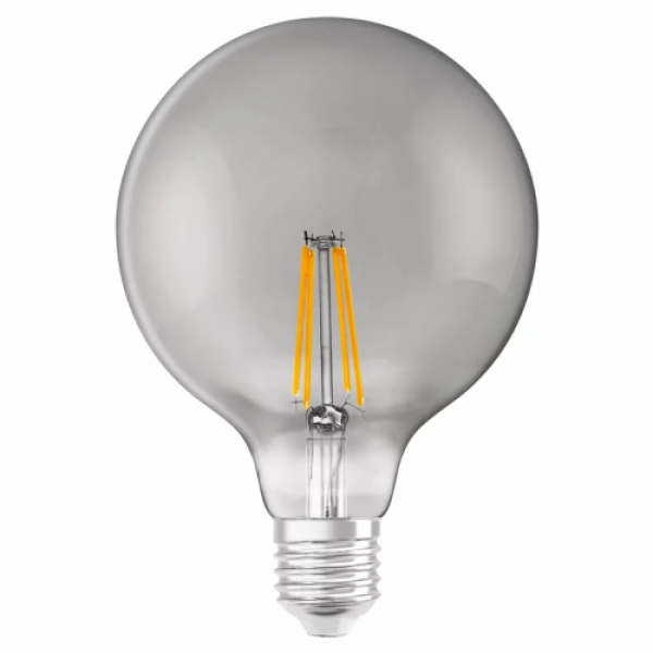 LED lámpa , égő , izzószálas hatás , filament , E27 foglalat , G125 , 6W , meleg fehér , dimmelhető , szürke , LEDVANCE Smart+ WIFI