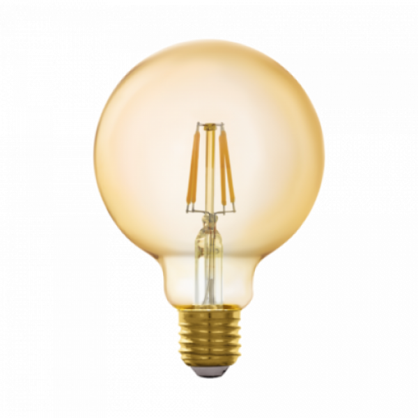 LED lámpa , égő , izzószálas hatás , filament , E27 , G95 , 4.9W , meleg fehér , dimmelhető , borostyán ságra , EGLO Connect.Z , Zigbee , 12224