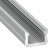Alumínium U profil , 8 mm-es LED szalaghoz , 1 méter/db , NEKEM8 , eloxált