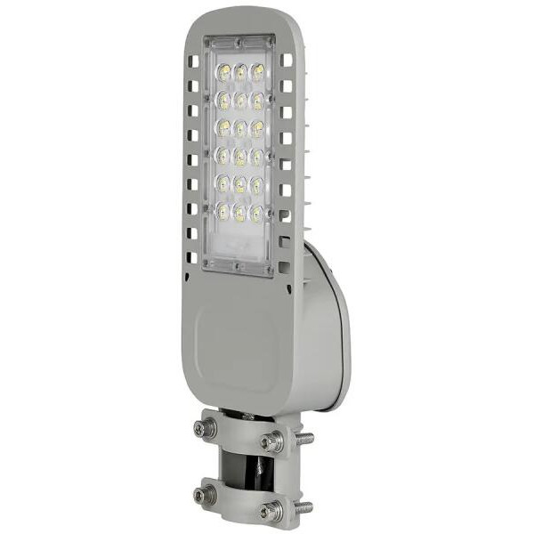 Utcai LED lámpatest , közvilágítás , kültéri , 30w , 135 lm/W , természetes fehér , IP65 , szürke , 5 év garancia , V-TAC