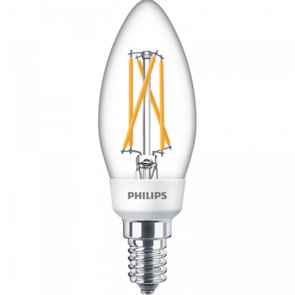 LED lámpa , égő , izzószálas hatás , filament , gyertya , E14 foglalat , 5 Watt , kapcsolóval dimmelhető , Philips , SceneSwitch