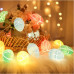 Húsvéti LED fényfüzér , 10 db LED , 1.85 m , természetes fehér , törött minta , elemes , IP44