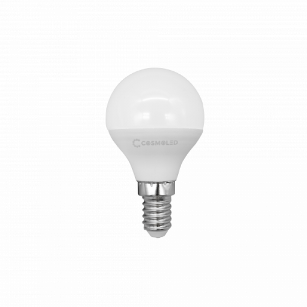 LED lámpa , égő , kisgömb ,  E14 foglalat , 3W , hideg fehér , COSMOLED