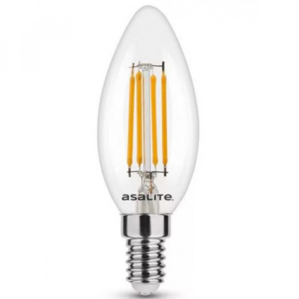 LED lámpa , égő , izzószálas hatás , filament  , E14 foglalat , C35  , 4 Watt , természetes fehér , 4000K , Asalite