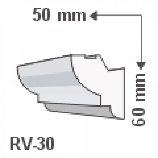 RV-30 , Rejtett világítás díszléc , oldalfal , 1.25 m/db